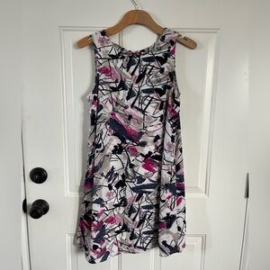 Nic & Zoe Petite small sleeveless pink, blue and white shift